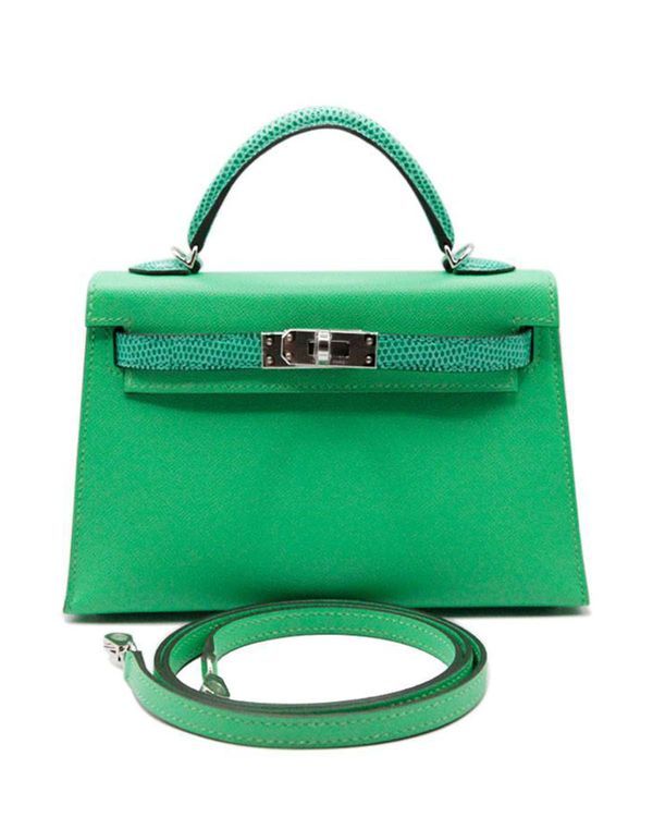 2023 Hermès Kelly Mini II Touch Vert Comic Madame 20 x 12 x 6cm Leather Palladium Hardware Leather Strap (Mini Kelly 20)