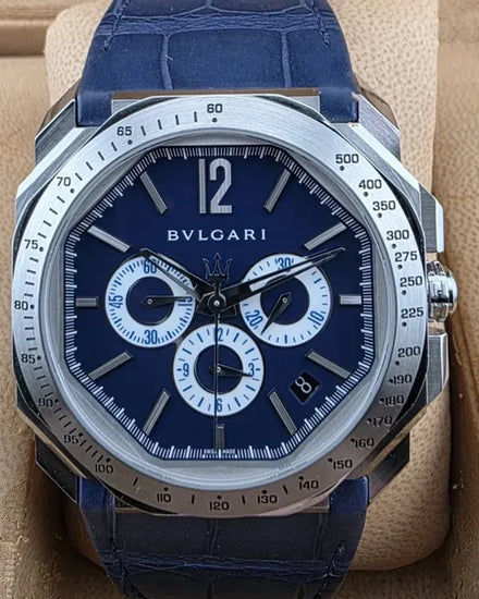 Bvlgari Octo Velocissimo Maserati L.E. 41MM Blue Dial Leather Strap (BGO41SCH)