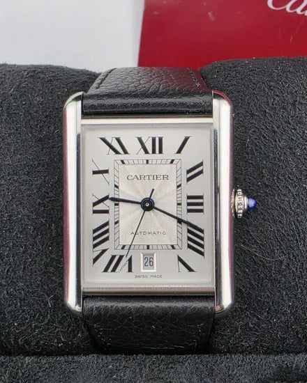 2020 Cartier Tank 31MM Silver Dial Leather Strap (WSTA0040)