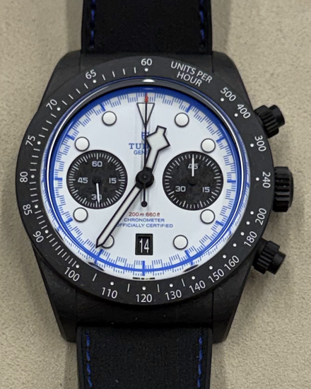 2025 Tudor Black Bay Chrono "Carbon 25" L.E. 42MM White Dial Rubber Strap (79377KN)