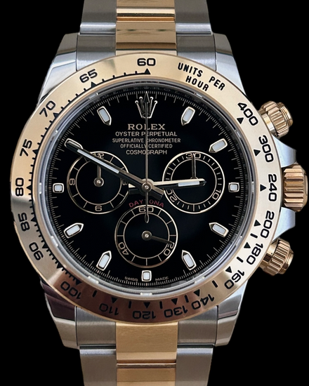 No Reserve - Rolex Cosmograph Daytona 40MM Black Dial Two-Tone Oyster Bracelet (116503)
