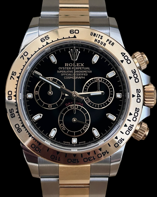 No Reserve - Rolex Cosmograph Daytona 40MM Black Dial Two-Tone Oyster Bracelet (116503)