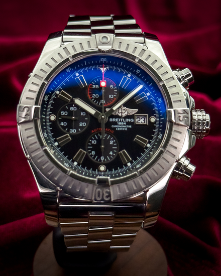 2010 Breitling Super Avenger 48MM Black Dial Steel Bracelet (A1337011/B907)