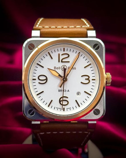 2024 Bell & Ross BR 03 41MM Opaline Silver Dial Leather Strap (BR03A-WH-STPG/SCA)