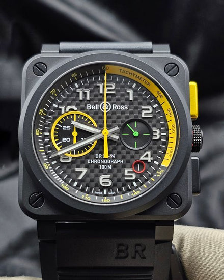 Bell & Ross BR 03 Chronograph 42MM Carbon Fiber Dial Rubber Strap (BR03-94-RS17)