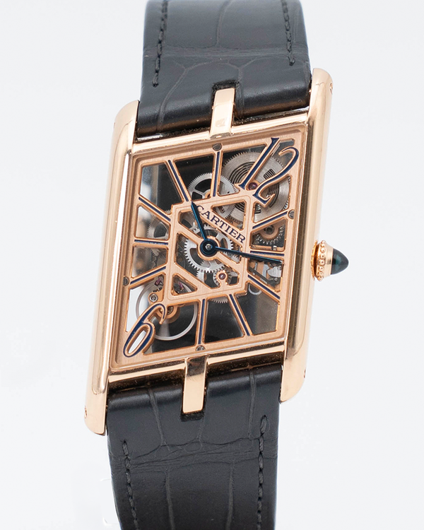 2022 Cartier Tank Asymétrique L. E. 26.2MM Skeleton Dial Leather Strap (WHTA0011)