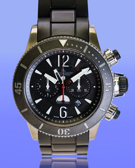 2009 Jaeger-LeCoultre Master Compressor GMT Chronograph "NAVY SEALs" 46MM Black Dial Titanium Bracelet (Q178T470)