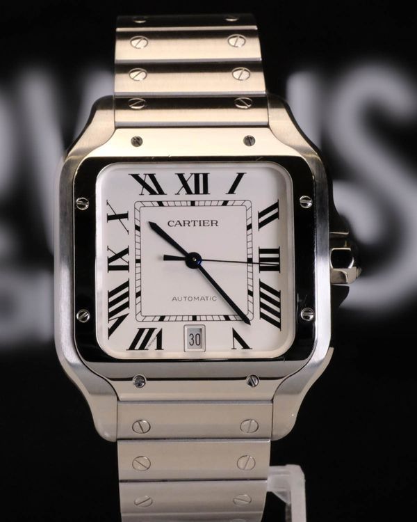 No Reserve - 2021 Cartier Santos De Cartier 39.8MM White Dial Steel Bracelet (WSSA0018)
