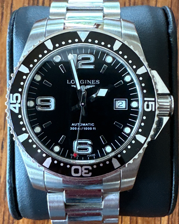 No Reserve - 2013 Longines HydroConquest 41MM Black Dial Steel Bracelet (L3.642.4)