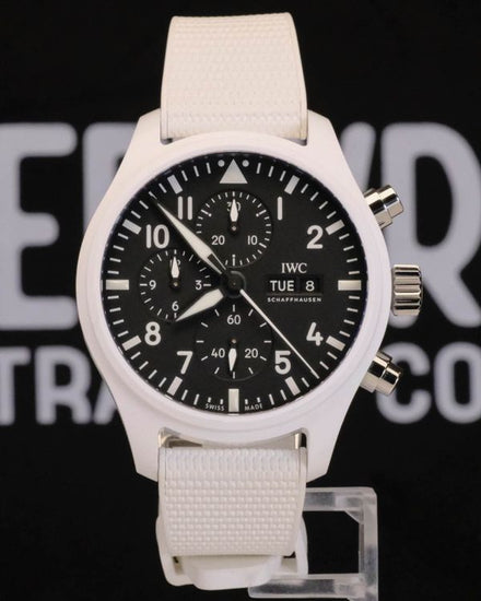No Reserve - 2024 IWC Schaffhausen Pilot Chronograph Top Gun "Lake Tahoe" 44.5MM Black Dial Rubber Strap (IW389105)