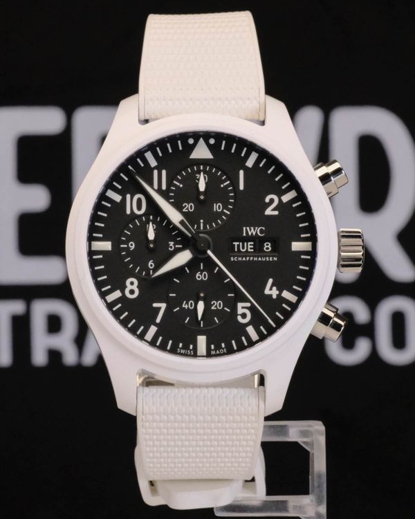 No Reserve - 2024 IWC Schaffhausen Pilot Chronograph Top Gun "Lake Tahoe" 44.5MM Black Dial Rubber Strap (IW389105)