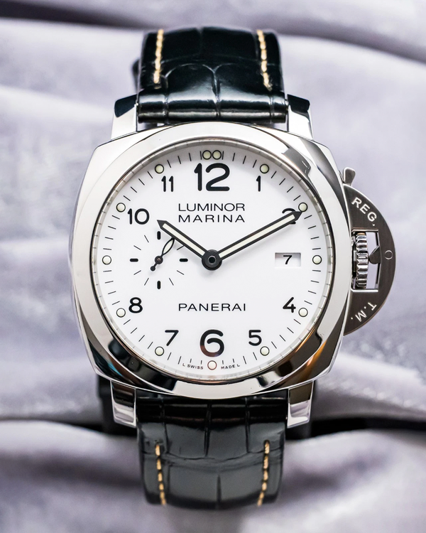 2016 Panerai Luminor Marina 1950 3 Days 44MM White Dial Leather Strap (PAM00499 )