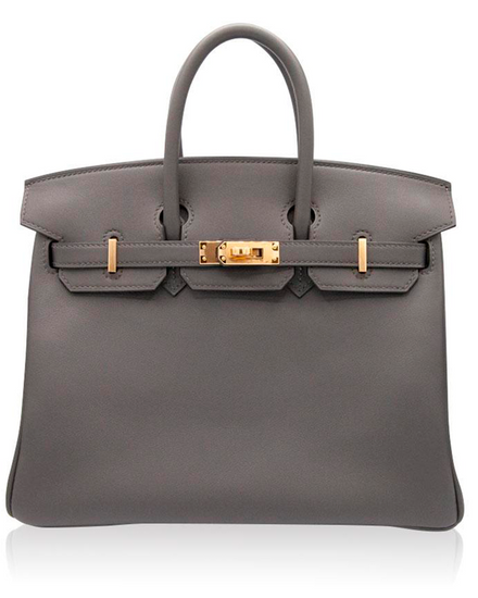 2022 Hermès Birkin 25 Veau Jonathan Graphite GHW 25 x 20 x 13cm Leather Gold Hardware Leather Strap (25)