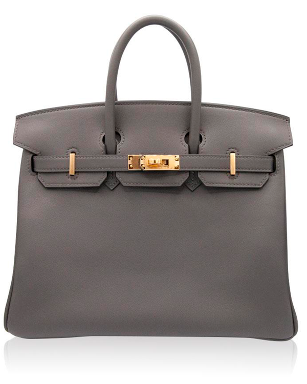2022 Hermès Birkin 25 Veau Jonathan Graphite GHW 25 x 20 x 13cm Leather Gold Hardware Leather Strap (25)