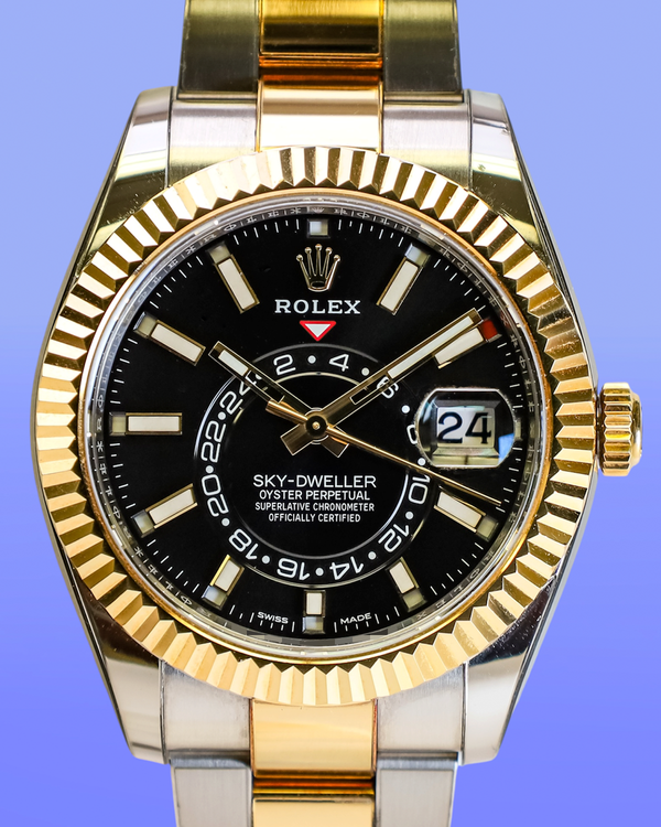 2020 Rolex Sky-Dweller 42MM Black Dial Two-Tone Oyster Bracelet (326933)