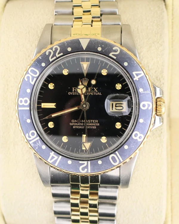 1981 (6.7 Mil. Serial) Rolex GMT-Master 40MM Black Dial Two-Tone Jubilee Bracelet (16753)
