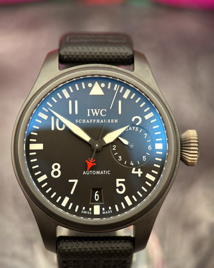 No Reserve - 2012 IWC Schaffhausen Pilot Top Gun 48MM Black Dial Leather Strap (IW501901)