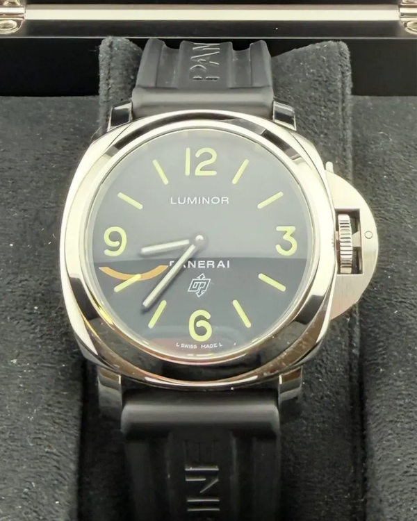 2017 Panerai Luminor Base Logo 44MM Black Dial Rubber Strap (PAM01000)