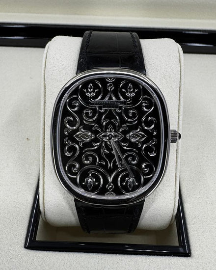 2025 Patek Philippe Golden Eclipse 34.5MM White Gold Dial Leather Strap (5738/51G-001)
