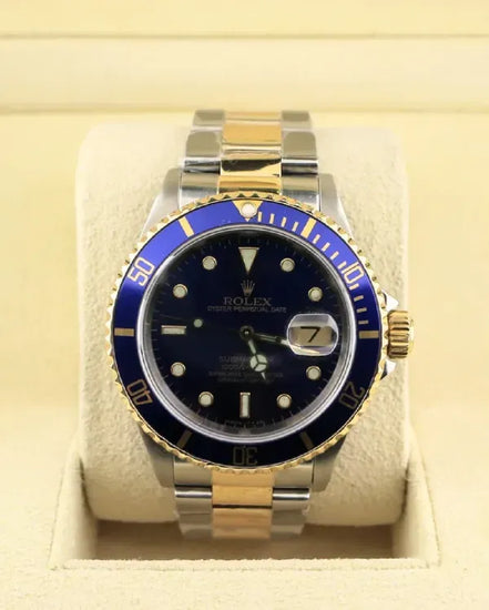 1990 (E Serial) Rolex Submariner "Bluesy" 40MM Blue Dial Two-Tone Oyster Bracelet (16613)