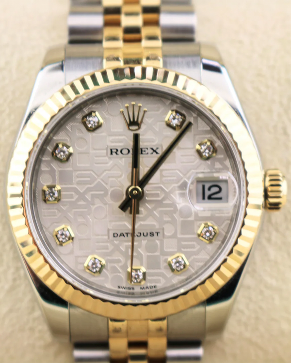 2016 Rolex Lady-Datejust 31MM Silver "Jubilee Motif" Dial Two-Tone Jubilee Bracelet (178273)
