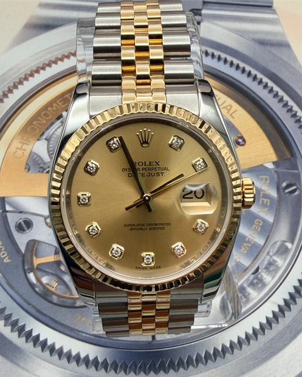 2007 Rolex Datejust 36MM Champagne Dial Two-Tone Jubilee Bracelet (116233)