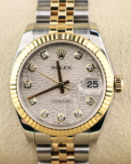 2011 Rolex Lady-Datejust 31MM Silver "Jubilee Motif" Dial Two-Tone Jubilee Bracelet (178273)
