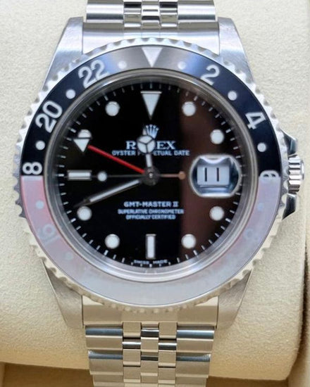 2000 Rolex GMT-Master II "Faded Coke" 40MM Black Dial Oyster Bracelet (16710)