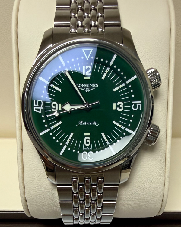 2024 Longines Legend Diver 39MM Green Dial Steel Bracelet (L3.764.4.06.6)