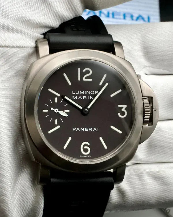 2001 Panerai Luminor Marina 44MM Brown Dial Rubber Strap (PAM00061)