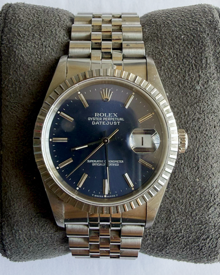 1991 Rolex Datejust 36MM Blue Dial Jubilee Bracelet (16220)