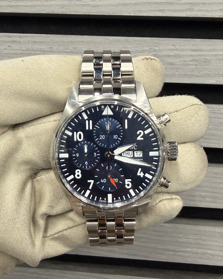 2026 IWC Schaffhausen Pilot Chronograph 43MM Blue Dial Steel Bracelet (IW378004)