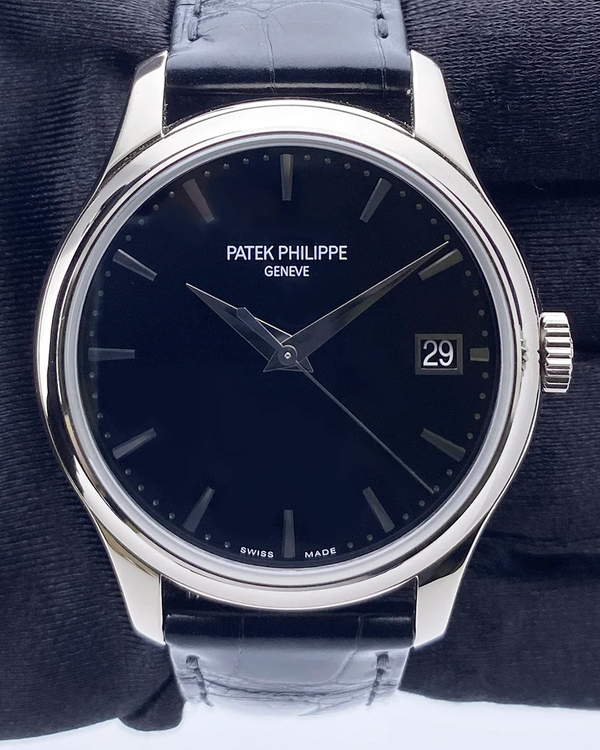 2020 Patek Philippe Calatrava 39MM Black Dial Leather Strap (5227G-010)