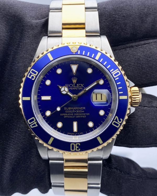 1993 Rolex Submariner Date "Bluesy" 40MM Blue Dial Two-Tone Oyster Bracelet (16613)