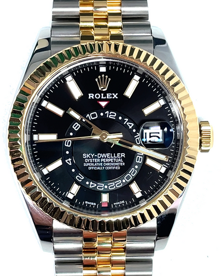 2021 Rolex Sky-Dweller 42MM Black Dial Two-Tone Jubilee Bracelet (326933)