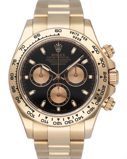 2008 Rolex Cosmograph Daytona 40MM Black Dial Rose Gold Oyster Bracelet (116505)