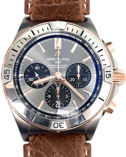 Breitling Chronomat "Triumph Edition" B01 42MM Slate Dial Leather Strap (TB0134101M1X1)