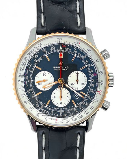 Breitling Navitimer B01 Chronograph 46MM Black Dial Leather Strap (UB0127)