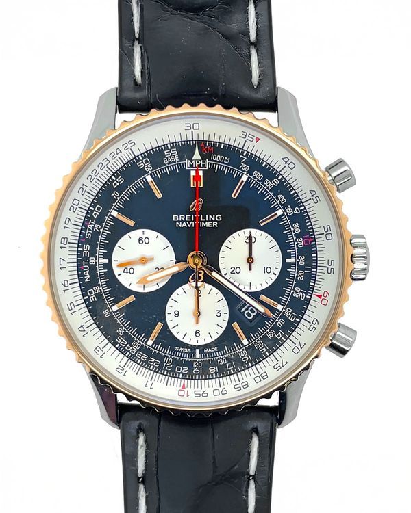 Breitling Navitimer B01 Chronograph 46MM Black Dial Leather Strap (UB0127)