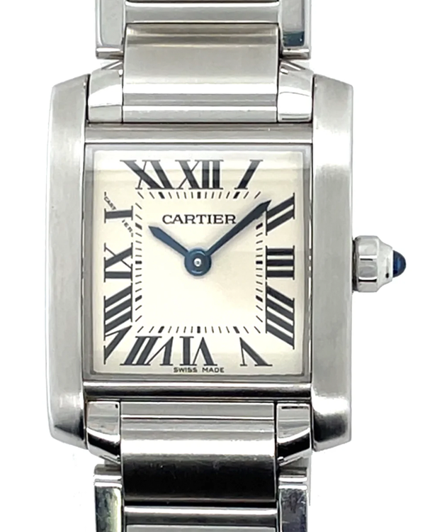Cartier Tank Francaise Quartz 20MM White Dial Steel Bracelet (2384)
