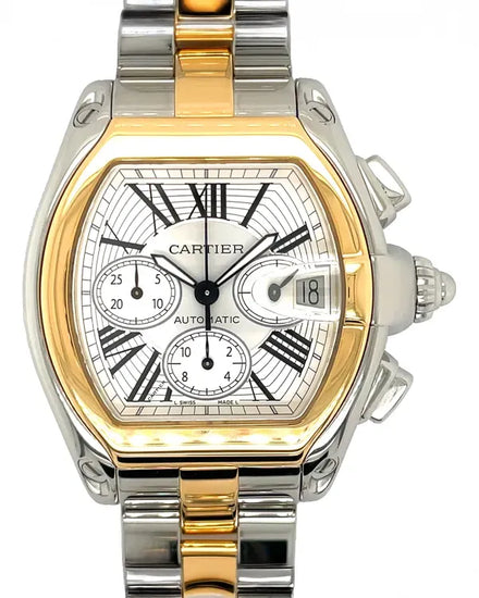 Cartier Roadster 48MM Silver Dial Two-Tone Bracelet (W62027Z1)