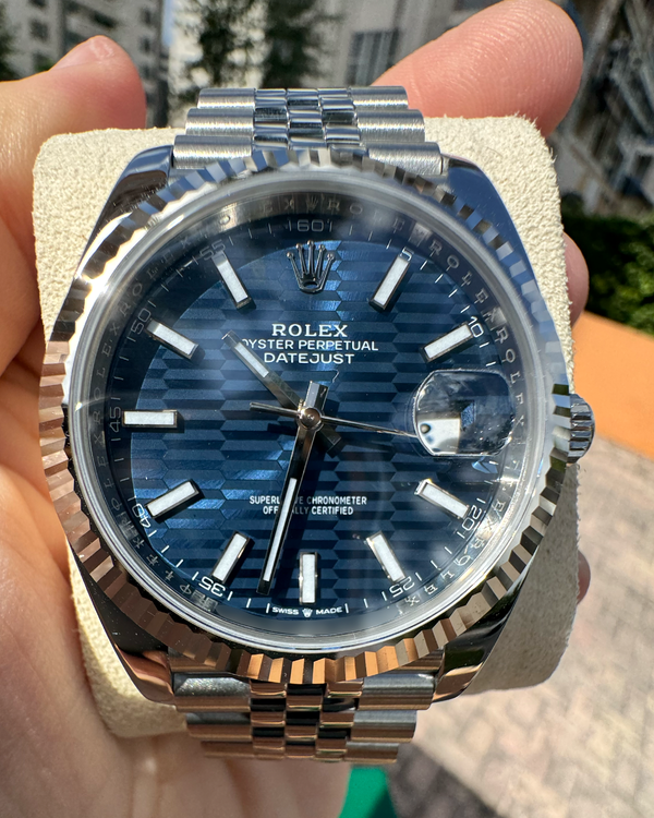 2022 Rolex Datejust 41MM Blue "Fluted Motif" Dial Jubilee Bracelet (126334)