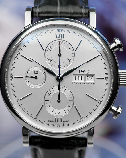 2020 IWC Schaffhausen Portofino 42MM Silver Dial Leather Strap (IW391027)