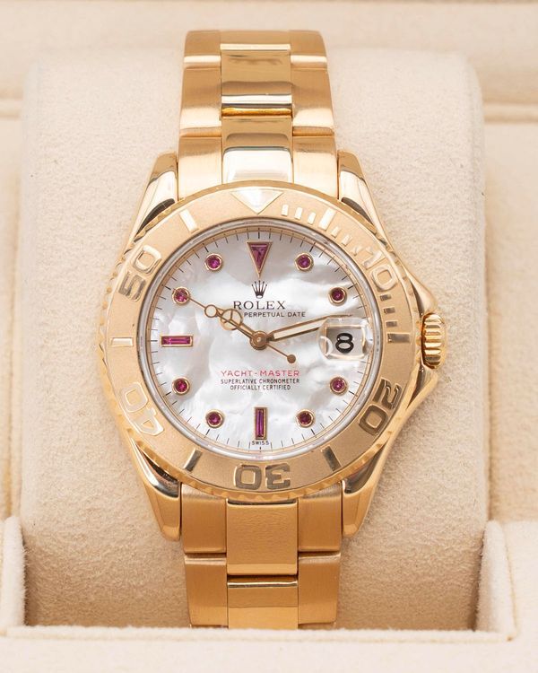 Rolex Yacht-Master 35MM Mother of Pearl Dial Yellow Gold Oyster Bracelet (68626)