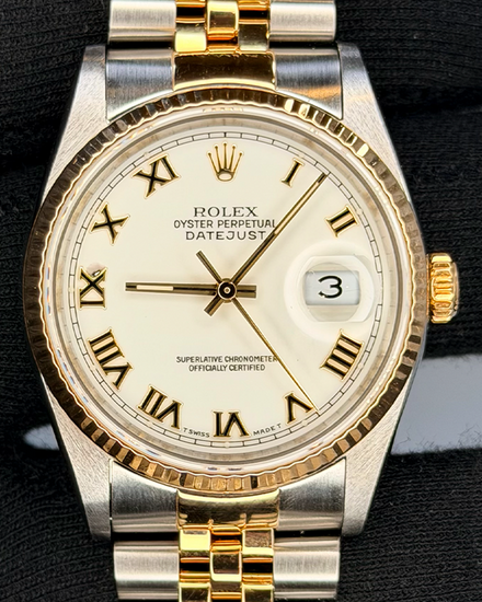 1995 Rolex Datejust 36MM White Dial Two-Tone Jubilee Bracelet (16233)