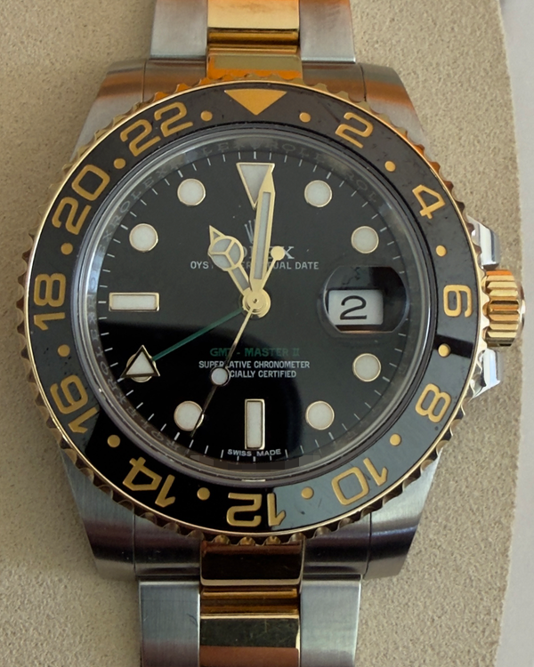 2014 Rolex GMT-Master II 40MM Black Dial Two-Tone Oyster Bracelet (116713LN)