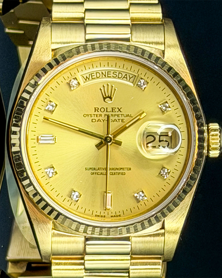 1984 Rolex Day-Date 36MM Champagne Dial Yellow Gold President Bracelet (18038)