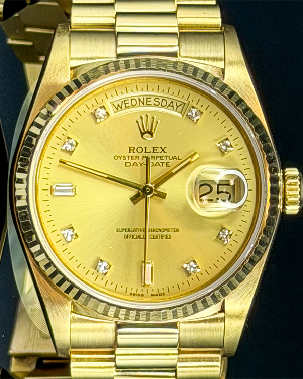 1984 Rolex Day-Date 36MM Champagne Dial Yellow Gold President Bracelet (18038)