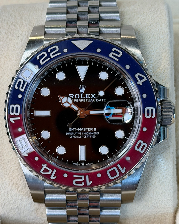 No Reserve - 2023 Rolex GMT-Master II "Pepsi" 40MM Black Dial Jubilee Bracelet (126710BLRO)