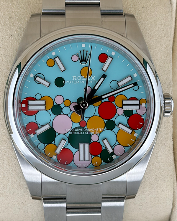 2024 Rolex Oyster Perpetual 41MM Turquoise "Celebration" Dial Oyster Bracelet (124300)